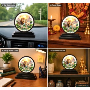Car Dashboard Wooden Lion and Lioness Showpiece | 4 X 4.5 Inch Sublimation Printed Decorative Stand | 4 Mm MDF | Home Decor | Made in India (F33727) Car Dashboard Wooden Lion and Lioness Showpiece | 4 X 4.5 Inch Sublimation Printed Decorative Stand | 4 Mm MDF | Home Decor | Made in India (F33727)