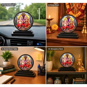 Car Dashboard Wooden Shri Lakshmi Ganesha Showpiece | 4 X 4.5 Inch Sublimation Printed Decorative Stand | 4 Mm MDF | Home Decor | Made in India (F33306) Car Dashboard Wooden Shri Lakshmi Ganesha Showpiece | 4 X 4.5 Inch Sublimation Printed Decorative Stand | 4 Mm MDF | Home Decor | Made in India (F33306)