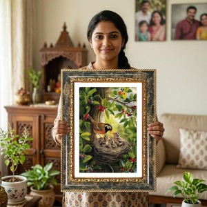 Bird Nest Decorative Photo Frame With White Mount | Premium Wall & Tabletop Picture Frame | Home, Office & Temple Decoration | 8x12 Inch (Pack Of 1) (F31437) Bird Nest Decorative Photo Frame With White Mount | Premium Wall & Tabletop Picture Frame | Home, Office & Temple Decoration | 8x12 Inch (Pack Of 1) (F31437)