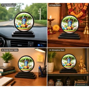 Car Dashboard Wooden Bal Krishna Showpiece | 4 X 4.5 Inch Sublimation Printed Decorative Stand | 4 Mm MDF | Home Decor | Made in India (F33637) Car Dashboard Wooden Bal Krishna Showpiece | 4 X 4.5 Inch Sublimation Printed Decorative Stand | 4 Mm MDF | Home Decor | Made in India (F33637)