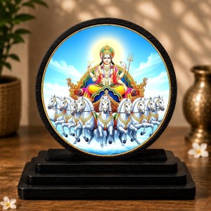 Car Dashboard Wooden Lord Surya Dev Showpiece | 4 X 4.5 Inch Sublimation Printed Decorative Stand | 4 Mm MDF | Home Decor | Made in India (F33579) Car Dashboard Wooden Lord Surya Dev Showpiece | 4 X 4.5 Inch Sublimation Printed Decorative Stand | 4 Mm MDF | Home Decor | Made in India (F33579)
