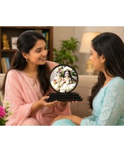 Car Dashboard Wooden Radhe Krishna Showpiece | 4 X 4.5 Inch Sublimation Printed Decorative Stand | 4 Mm MDF | Home Decor | Made in India (F33482)