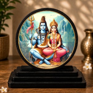 Car Dashboard Wooden Lord Shiva and Parvati Showpiece | 4 X 4.5 Inch Sublimation Printed Decorative Stand | 4 Mm MDF | Home Decor | Made in India (F33478) Car Dashboard Wooden Lord Shiva and Parvati Showpiece | 4 X 4.5 Inch Sublimation Printed Decorative Stand | 4 Mm MDF | Home Decor | Made in India (F33478)