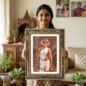 Tribal Woman Portrait Decorative Photo Frame With White Mount | Premium Wall & Tabletop Picture Frame | Home, Office & Temple Decoration | 8x12 Inch (Pack Of 1) (F33229) Tribal Woman Portrait Decorative Photo Frame With White Mount | Premium Wall & Tabletop Picture Frame | Home, Office & Temple Decoration | 8x12 Inch (Pack Of 1) (F33229)