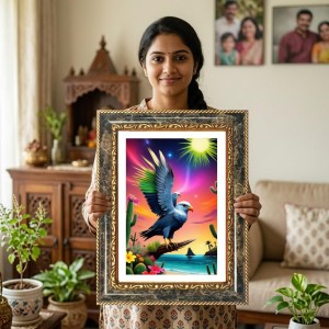 Multi-Colore Eagle Decorative Photo Frame With White Mount | Premium Wall & Tabletop Picture Frame | Home, Office & Temple Decoration | 10x14 Inch (Pack Of 1) (F31127) Multi-Colore Eagle Decorative Photo Frame With White Mount | Premium Wall & Tabletop Picture Frame | Home, Office & Temple Decoration | 10x14 Inch (Pack Of 1) (F31127)