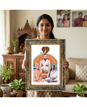 Vishnu Decorative Photo Frame With White Mount | Premium Wall & Tabletop Picture Frame | Home, Office & Temple Decoration | 12x16 Inch (Pack Of 1) (F32510)