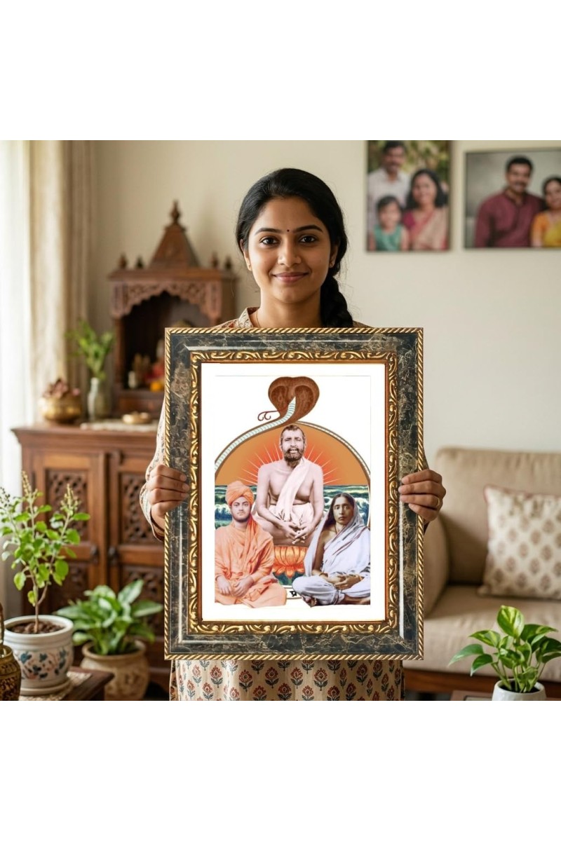 Vishnu Decorative Photo Frame With White Mount | Premium Wall & Tabletop Picture Frame | Home, Office & Temple Decoration | 12x16 Inch (Pack Of 1) (F32510)