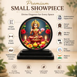 Car Dashboard Wooden Goddess Lakshmi Showpiece | 4 X 4.5 Inch Sublimation Printed Decorative Stand | 4 Mm MDF | Home Decor | Made in India (F33609) Car Dashboard Wooden Goddess Lakshmi Showpiece | 4 X 4.5 Inch Sublimation Printed Decorative Stand | 4 Mm MDF | Home Decor | Made in India (F33609)