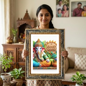 Lord Ganeshaa Decorative Photo Frame With White Mount | Premium Wall & Tabletop Picture Frame | Home, Office & Temple Decoration | 8x12 Inch (Pack Of 1) (F31268) Lord Ganeshaa Decorative Photo Frame With White Mount | Premium Wall & Tabletop Picture Frame | Home, Office & Temple Decoration | 8x12 Inch (Pack Of 1) (F31268)
