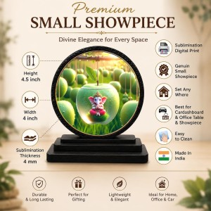 Car Dashboard Wooden Lord Ganeshaa Showpiece | 4 X 4.5 Inch Sublimation Printed Decorative Stand | 4 Mm MDF | Home Decor | Made in India (F33354) Car Dashboard Wooden Lord Ganeshaa Showpiece | 4 X 4.5 Inch Sublimation Printed Decorative Stand | 4 Mm MDF | Home Decor | Made in India (F33354)