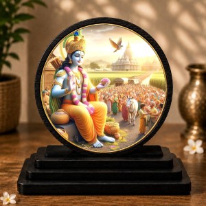Car Dashboard Wooden Lord Krishna Showpiece | 4 X 4.5 Inch Sublimation Printed Decorative Stand | 4 Mm MDF | Home Decor | Made in India (F33269) Car Dashboard Wooden Lord Krishna Showpiece | 4 X 4.5 Inch Sublimation Printed Decorative Stand | 4 Mm MDF | Home Decor | Made in India (F33269)
