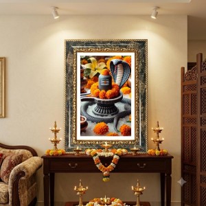 Shiva Lingam Decorative Photo Frame With White Mount | Premium Wall & Tabletop Picture Frame | Home, Office & Temple Decoration | 8x12 Inch (Pack Of 1) (F33240) Shiva Lingam Decorative Photo Frame With White Mount | Premium Wall & Tabletop Picture Frame | Home, Office & Temple Decoration | 8x12 Inch (Pack Of 1) (F33240)