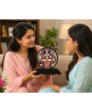 Car Dashboard Wooden Goddess Durga Showpiece | 4 X 4.5 Inch Sublimation Printed Decorative Stand | 4 Mm MDF | Home Decor | Made in India (F33327)