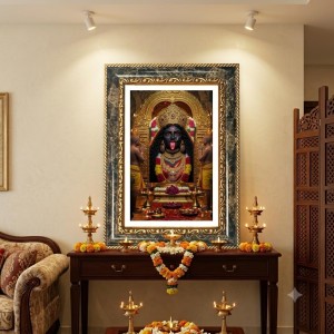 Mandal Art Decorative Photo Frame With White Mount | Premium Wall & Tabletop Picture Frame | Home, Office & Temple Decoration | 12x16 Inch (Pack Of 1) (F31575)