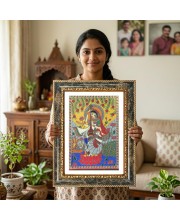 Saraswati Decorative Photo Frame With White Mount | Premium Wall & Tabletop Picture Frame | Home, Office & Temple Decoration | 10x14 Inch (Pack Of 1) (F31565)