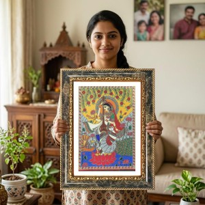 Saraswati Decorative Photo Frame With White Mount | Premium Wall & Tabletop Picture Frame | Home, Office & Temple Decoration | 8x12 Inch (Pack Of 1) (F31565) Saraswati Decorative Photo Frame With White Mount | Premium Wall & Tabletop Picture Frame | Home, Office & Temple Decoration | 8x12 Inch (Pack Of 1) (F31565)