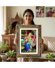 Radhaa Rani Decorative Photo Frame With White Mount | Premium Wall & Tabletop Picture Frame | Home, Office & Temple Decoration | 8x12 Inch (Pack Of 1) (F31244)