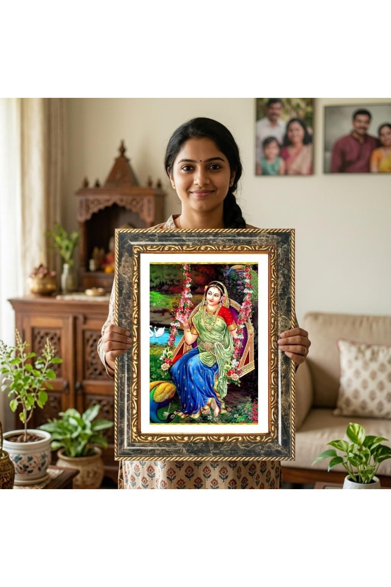 Radhaa Rani Decorative Photo Frame With White Mount | Premium Wall & Tabletop Picture Frame | Home, Office & Temple Decoration | 8x12 Inch (Pack Of 1) (F31244)
