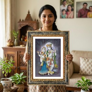 Radhaa Krishna Decorative Photo Frame With White Mount | Premium Wall & Tabletop Picture Frame | Home, Office & Temple Decoration | 8x12 Inch (Pack Of 1) (F32670) Radhaa Krishna Decorative Photo Frame With White Mount | Premium Wall & Tabletop Picture Frame | Home, Office & Temple Decoration | 8x12 Inch (Pack Of 1) (F32670)