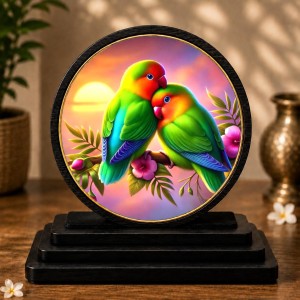 Car Dashboard Wooden Love Birds Showpiece | 4 X 4.5 Inch Sublimation Printed Decorative Stand | 4 Mm MDF | Home Decor | Made in India (F33510) Car Dashboard Wooden Love Birds Showpiece | 4 X 4.5 Inch Sublimation Printed Decorative Stand | 4 Mm MDF | Home Decor | Made in India (F33510)