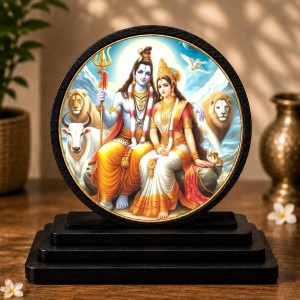 Car Dashboard Wooden Shiv Parivar Showpiece | 4 X 4.5 Inch Sublimation Printed Decorative Stand | 4 Mm MDF | Home Decor | Made in India (F33402) Car Dashboard Wooden Shiv Parivar Showpiece | 4 X 4.5 Inch Sublimation Printed Decorative Stand | 4 Mm MDF | Home Decor | Made in India (F33402)