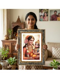 Hanuman Decorative Photo Frame With White Mount | Premium Wall & Tabletop Picture Frame | Home, Office & Temple Decoration | 10x14 Inch (Pack Of 1) (F31584)