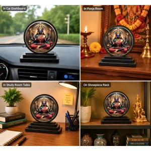 Car Dashboard Wooden Goddess Lakshmi Showpiece | 4 X 4.5 Inch Sublimation Printed Decorative Stand | 4 Mm MDF | Home Decor | Made in India (F33456) Car Dashboard Wooden Goddess Lakshmi Showpiece | 4 X 4.5 Inch Sublimation Printed Decorative Stand | 4 Mm MDF | Home Decor | Made in India (F33456)