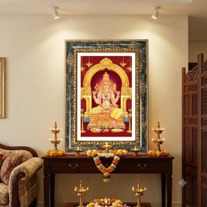 Lakshmi Decorative Photo Frame With White Mount | Premium Wall & Tabletop Picture Frame | Home, Office & Temple Decoration | 8x12 Inch (Pack Of 1) (F32508)