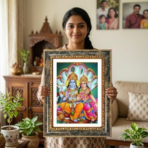 Rama Sita Lakshman Hanuman Decorative Photo Frame With White Mount | Premium Wall & Tabletop Picture Frame | Home, Office & Temple Decoration | 10x14 Inch (Pack Of 1) (F31381) Rama Sita Lakshman Hanuman Decorative Photo Frame With White Mount | Premium Wall & Tabletop Picture Frame | Home, Office & Temple Decoration | 10x14 Inch (Pack Of 1) (F31381)
