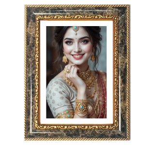 Model Dressed In A Traditional Bride Decorative Photo Frame With White Mount | Premium Wall & Tabletop Picture Frame | Home, Office & Temple Decoration | 10x14 Inch (Pack Of 1) (F32385) Model Dressed In A Traditional Bride Decorative Photo Frame With White Mount | Premium Wall & Tabletop Picture Frame | Home, Office & Temple Decoration | 10x14 Inch (Pack Of 1) (F32385)