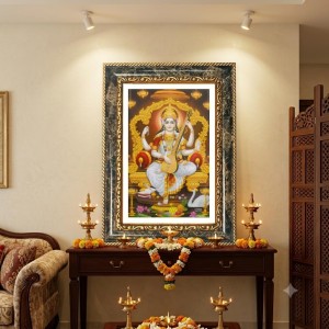 Saraswati Decorative Photo Frame With White Mount | Premium Wall & Tabletop Picture Frame | Home, Office & Temple Decoration | 8x12 Inch (Pack Of 1) (F32585)