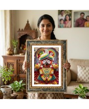 Rama Sita Hanuman Decorative Photo Frame With White Mount | Premium Wall & Tabletop Picture Frame | Home, Office & Temple Decoration | 12x16 Inch (Pack Of 1) (F33123)