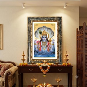 Vishnu Decorative Photo Frame With White Mount | Premium Wall & Tabletop Picture Frame | Home, Office & Temple Decoration | 8x12 Inch (Pack Of 1) (F31558) Vishnu Decorative Photo Frame With White Mount | Premium Wall & Tabletop Picture Frame | Home, Office & Temple Decoration | 8x12 Inch (Pack Of 1) (F31558)