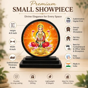 Car Dashboard Wooden Goddess Lakshmi Showpiece | 4 X 4.5 Inch Sublimation Printed Decorative Stand | 4 Mm MDF | Home Decor | Made in India (F33625) Car Dashboard Wooden Goddess Lakshmi Showpiece | 4 X 4.5 Inch Sublimation Printed Decorative Stand | 4 Mm MDF | Home Decor | Made in India (F33625)
