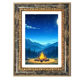 Moonlit Campsite Decorative Photo Frame With White Mount | Premium Wall & Tabletop Picture Frame | Home, Office & Temple Decoration | 8x12 Inch (Pack Of 1) (F33027)