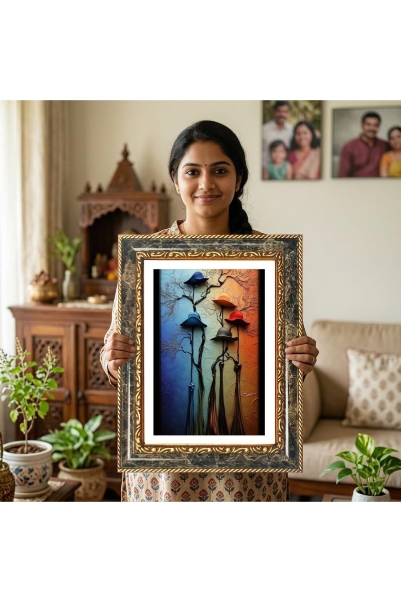 Modern Wall Art Decorative Photo Frame With White Mount | Premium Wall & Tabletop Picture Frame | Home, Office & Temple Decoration | 10x14 Inch (Pack Of 1) (F32468)