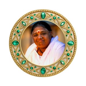 MATA Amritanandamayi Fridge Magnet Wooden | Glossy Sublimation Print | 4x4 Inch | Strong Magnet Back | Decorative Magnet for Fridge, Almirah & Temple Decor (F23719)