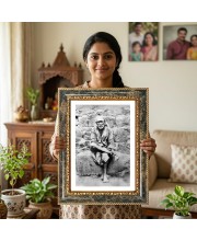 Sai Baba Decorative Photo Frame With White Mount | Premium Wall & Tabletop Picture Frame | Home, Office & Temple Decoration | 8x12 Inch (Pack Of 1) (F33082)