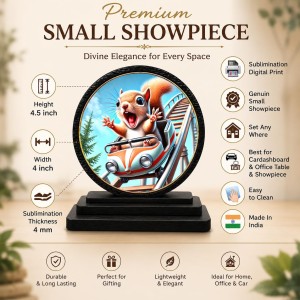 Car Dashboard Wooden Squirrel On A Roller Coaster Showpiece | 4 X 4.5 Inch Sublimation Printed Decorative Stand | 4 Mm MDF | Home Decor | Made in India (F33720) Car Dashboard Wooden Squirrel On A Roller Coaster Showpiece | 4 X 4.5 Inch Sublimation Printed Decorative Stand | 4 Mm MDF | Home Decor | Made in India (F33720)