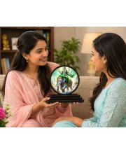 Car Dashboard Wooden Lord Indra Devendra Showpiece | 4 X 4.5 Inch Sublimation Printed Decorative Stand | 4 Mm MDF | Home Decor | Made in India (F33358)