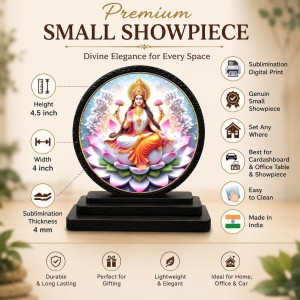 Car Dashboard Wooden Goddess Lakshmi Showpiece | 4 X 4.5 Inch Sublimation Printed Decorative Stand | 4 Mm MDF | Home Decor | Made in India (F33498) Car Dashboard Wooden Goddess Lakshmi Showpiece | 4 X 4.5 Inch Sublimation Printed Decorative Stand | 4 Mm MDF | Home Decor | Made in India (F33498)