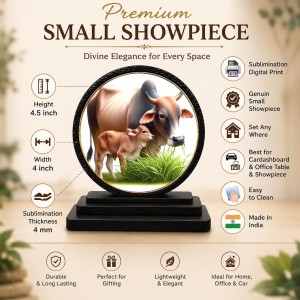 Car Dashboard Wooden Cow and Calf Showpiece | 4 X 4.5 Inch Sublimation Printed Decorative Stand | 4 Mm MDF | Home Decor | Made in India (F33260) Car Dashboard Wooden Cow and Calf Showpiece | 4 X 4.5 Inch Sublimation Printed Decorative Stand | 4 Mm MDF | Home Decor | Made in India (F33260)