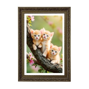 Orange Kittens Sitting On A Tree Big Photo Frame - 20x28 Inches For Home,Temple & Office Decoration (F11061) Orange Kittens Sitting On A Tree Big Photo Frame - 20x28 Inches For Home,Temple & Office Decoration (F11061)