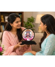 Car Dashboard Wooden Gayatri MATA Showpiece | 4 X 4.5 Inch Sublimation Printed Decorative Stand | 4 Mm MDF | Home Decor | Made in India (F33490)