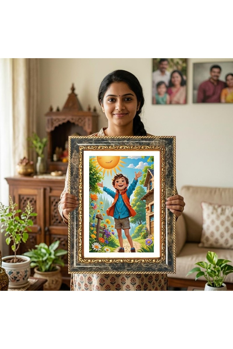 Lord Shiva Decorative Photo Frame With White Mount | Premium Wall & Tabletop Picture Frame | Home, Office & Temple Decoration | 12x16 Inch (Pack Of 1) (F31183)