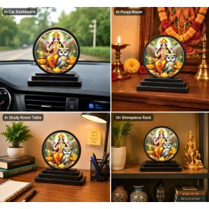 Car Dashboard Wooden Goddess Lakshmi Showpiece | 4 X 4.5 Inch Sublimation Printed Decorative Stand | 4 Mm MDF | Home Decor | Made in India (F33673) Car Dashboard Wooden Goddess Lakshmi Showpiece | 4 X 4.5 Inch Sublimation Printed Decorative Stand | 4 Mm MDF | Home Decor | Made in India (F33673)