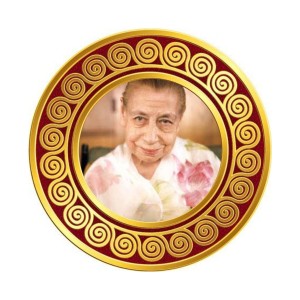 Mirra Alfassa Fridge Magnet Wooden | Glossy Sublimation Print | 4x4 Inch | Strong Magnet Back | Decorative Magnet for Fridge, Almirah & Temple Decor (F23734)
