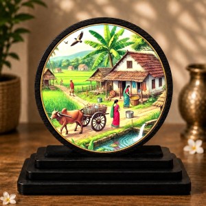 Car Dashboard Wooden Village Scenery Showpiece | 4 X 4.5 Inch Sublimation Printed Decorative Stand | 4 Mm MDF | Home Decor | Made in India (F33273) Car Dashboard Wooden Village Scenery Showpiece | 4 X 4.5 Inch Sublimation Printed Decorative Stand | 4 Mm MDF | Home Decor | Made in India (F33273)