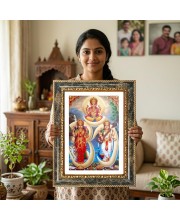 Sarada Goddess Decorative Photo Frame With White Mount | Premium Wall & Tabletop Picture Frame | Home, Office & Temple Decoration | 12x16 Inch (Pack Of 1) (F33156)