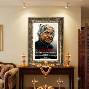 Abdul Kalam Decorative Photo Frame With White Mount | Premium Wall & Tabletop Picture Frame | Home, Office & Temple Decoration | 8x12 Inch (Pack Of 1) (F32448)